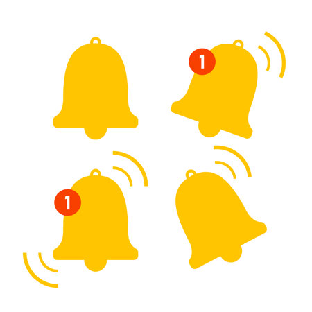 Notification bell. Missed message alarm. Vector icon
