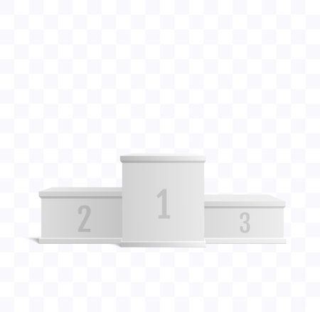 Empty podium isolated. White award pedestal. 3d vector illustrationのイラスト素材