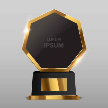 Award nomination prize. Gold trophy isolated. Vector illustrationのイラスト素材