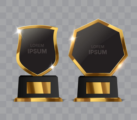 Award nomination prize. Gold trophy isolated. Vector illustrationのイラスト素材