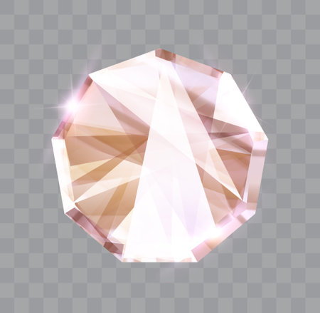 Glossy diamond isolated. Shiny Gem brilliant vector illustrationのイラスト素材