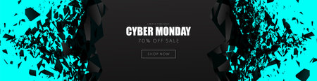 Cyber Monday Sale promotional banner. Sale headerのイラスト素材