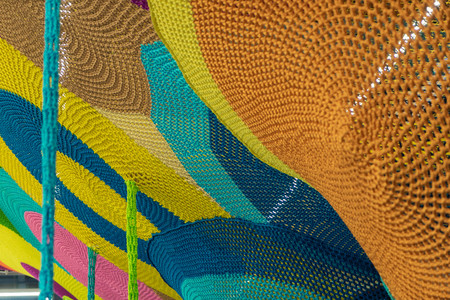 Abstract texture of multi-colored woven fabrics. Creative vintage background