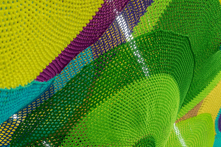 Abstract texture of multi-colored woven fabrics. Creative vintage backgroundの写真素材