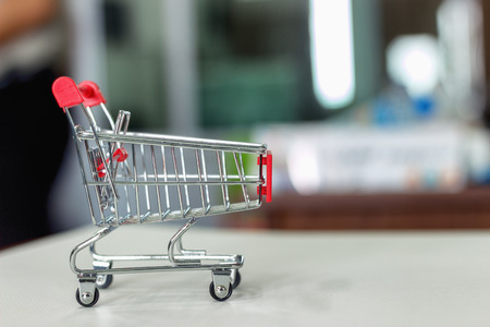 Shopping cart on the table.