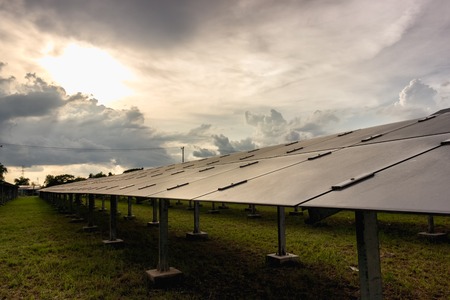 HDR Lanscape, Solar Farm produces electricity from solar energy, clean energy to replace global...
