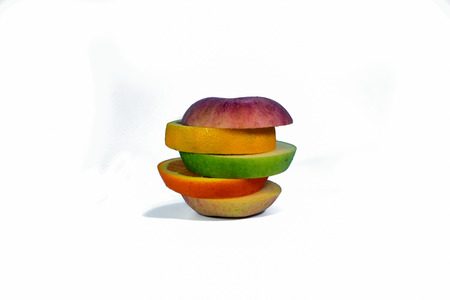 Sliced fruit isolated on a white background