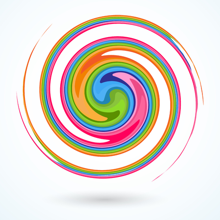 Colorful spiral Bright abstract circular rotating spiral A pattern of twisted colored lines for design and creativity Decorative creative design element Abstract background Vector graphicのイラスト素材