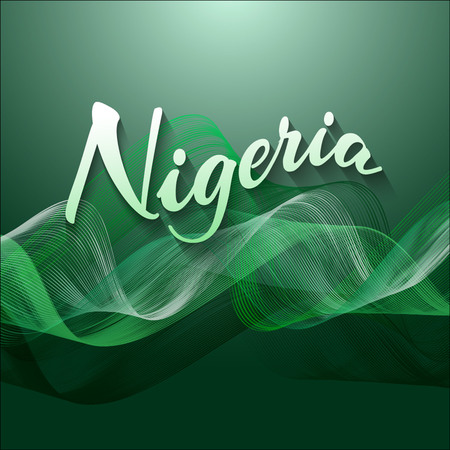 Nigeria inscription on the green backgroundのイラスト素材