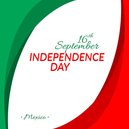 Independence Day of Mexico September 16 against the background of the national flag of Mexico. Flat background Vectorのイラスト素材