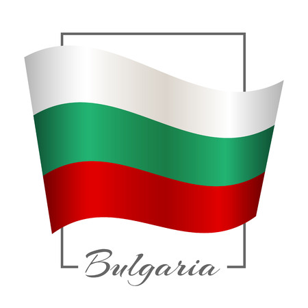 National flag of Bulgaria in a rectangular frame with the inscription of Bulgaria Background Vectorのイラスト素材