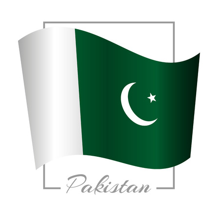 The national flag of Pakistan in a frame. Background. Vector.のイラスト素材