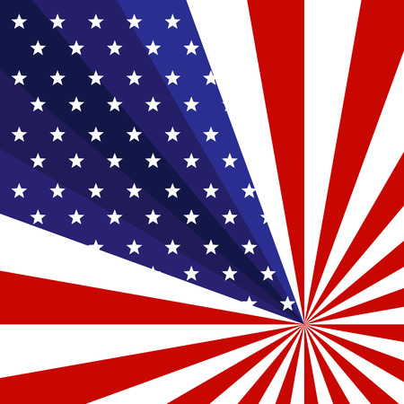 Patriotic background of the American flag with stars and rays stripes Creative concept on the US Independence Day and other patriotic holidays Patriotic American theme with flag background USA Vectorのイラスト素材