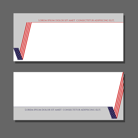 Patriotic background check mark card with American flag Design element for templates layouts cards banners brochures Patriotic theme with flag of USA for business on independence day Vector Headerのイラスト素材