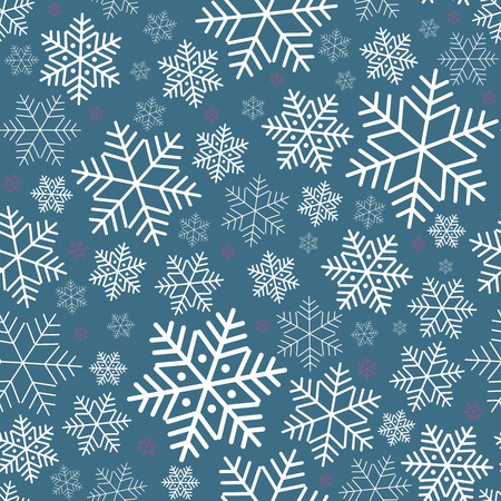 Seamless pattern with snowflakes Winter festive background on New Year and Christmas Pattern for greeting cards invitations wallpaper banners wraps advertising packaging Template for holidays Vectorのイラスト素材