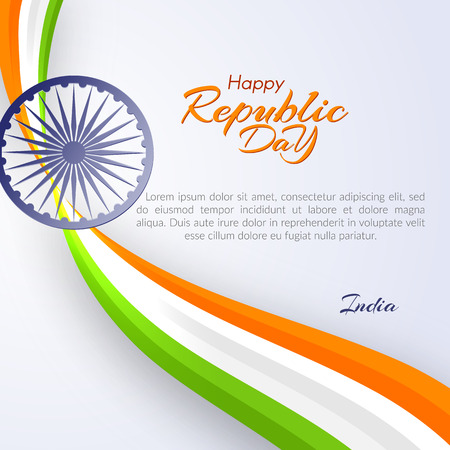 Template Of The Happy Republic Day In India Template With Text And
