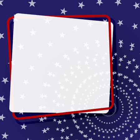 Decorative banner in a frame on a background a pattern from stars Element for the design of postcards templates posters banners cards Abstract patriotic background of ads and sale Web Vectorのイラスト素材