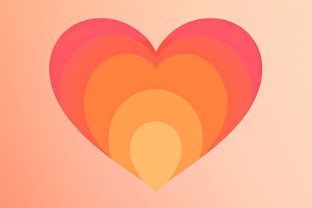 Concept Valentines Day, LGBT, Big heart on a peach background. Color of the year Peach Fuzz 2024.Banner.の素材