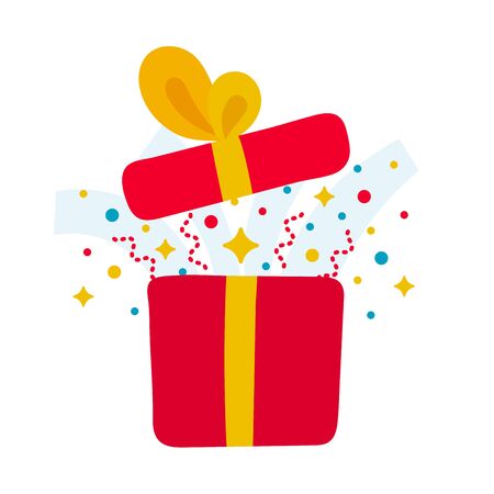Hand drawn present opened gift boxのイラスト素材