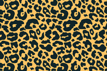 Trendy leopard pattern background. Hand drawn fashionable wild animal cheetah skin brown texture for...