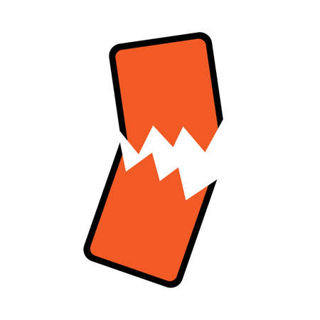 Stop hate for profit concept with broken mobile phone. Social media boycott campaign against hate, bigotry, racism, antisemitism. Vector illustration for poster, banner, sticker.のイラスト素材