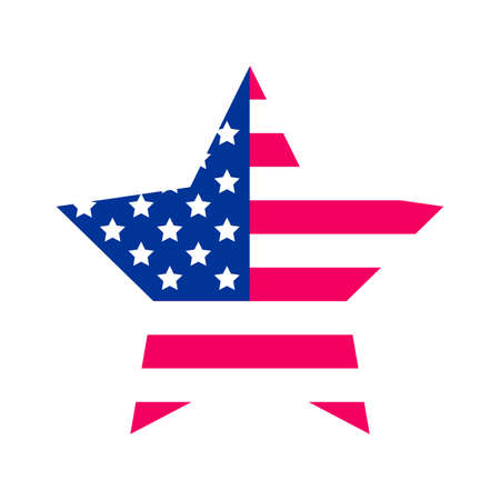 USA vector Star shape flag. United States of America flag colors textured design element.のイラスト素材