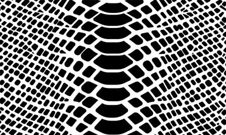 Trendy snake skin vector seamless pattern. Hand drawn wild animal reptile skin, black and white...