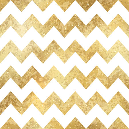 Vector Geometric Zigzag Striped Golden Seamless Pattern.のイラスト素材