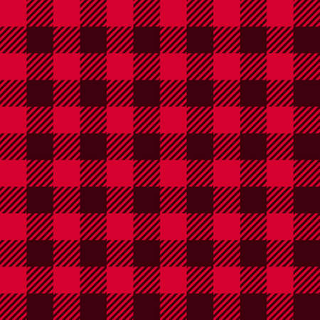 Buffalo Plaid seamless patten. Vector checkered Christmas red plaid textured background. Traditional...