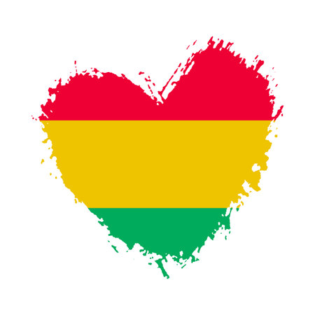 Black History Month print. Vector African American History Design Element with grunge heart shape in flag colors for poster, card, banner, background.のイラスト素材