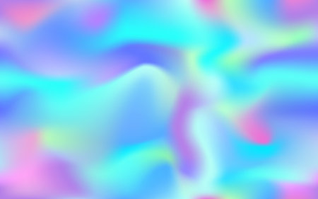 Blue pink holographic colorful vector background. Shiny foil holo wallpaper, neon illustrationのイラスト素材