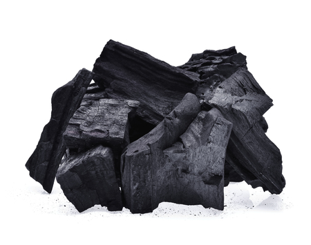 charcoal isolated on white backgroundの写真素材