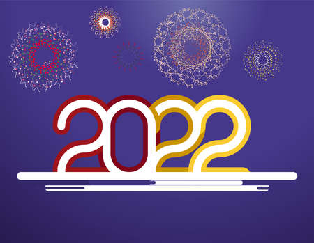 happy new year, colored 2022 numbers, design elements for new year decor, 2022 vectorのイラスト素材