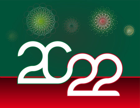 happy new year, colored 2022 numbers, design elements for new year decor, 2022 vectorのイラスト素材