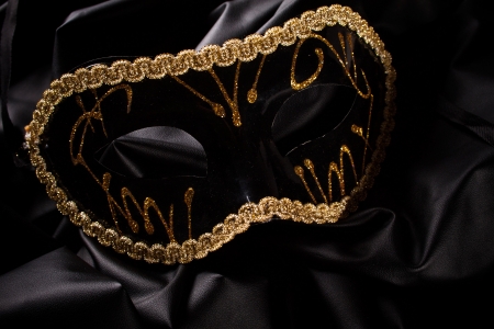 mask on a black substanceの写真素材