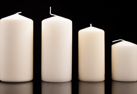 Christmas candles on a black backgroundの写真素材