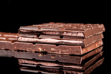 chocolate on a black background