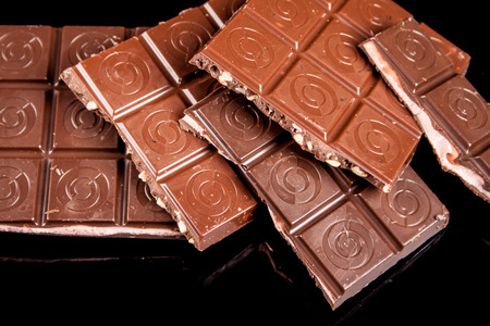 chocolate on a black backgroundの写真素材