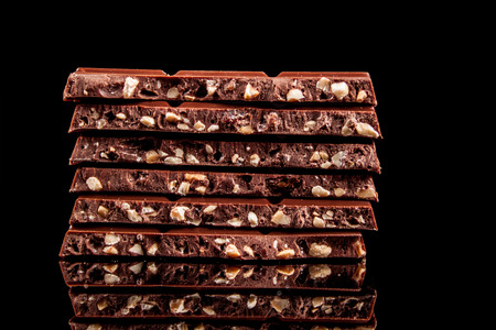 chocolate on a black background