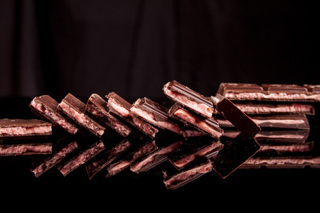 chocolate on a black backgroundの写真素材