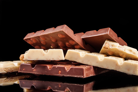 chocolate on a black background