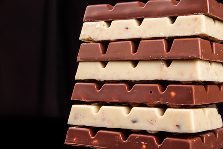 chocolate on a black background