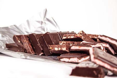 chocolate isolated on white backgroundの写真素材