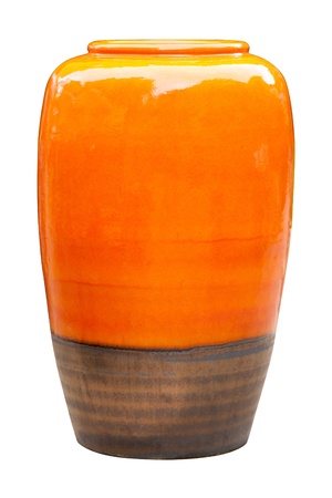 orange big jar isolated whiteの写真素材