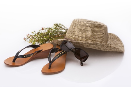 holiday accessories on white backgroundの写真素材