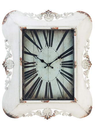 vintage wall clock isolated on white.