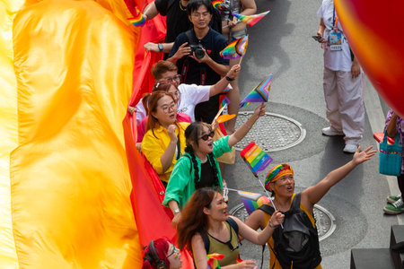 Bangkok, Thailand June 1 ,2024. LGBTQ+ parade in Bangkok Pride Festival 2024 Celebration Of Love, on...