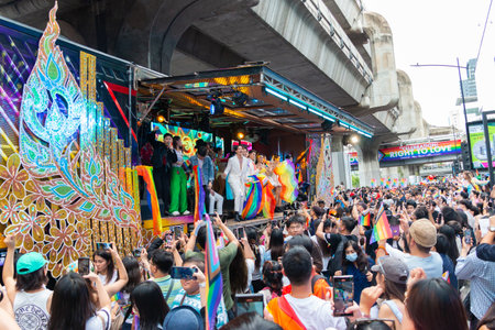 Bangkok, Thailand June 1 ,2024. LGBTQ+ parade in Bangkok Pride Festival 2024 Celebration Of Love, on...