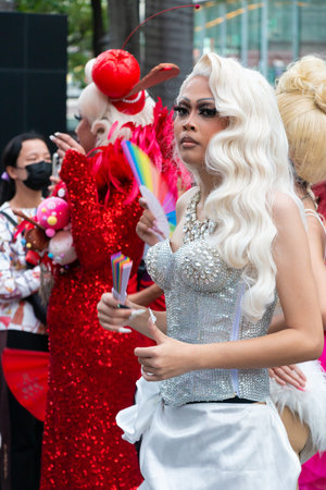Bangkok, Thailand June 1 ,2024. LGBTQ+ parade in Bangkok Pride Festival 2024 Celebration Of Love, on Rama 1 road , Pathumwan district from the National Stadium to Central World Ratのeditorial素材