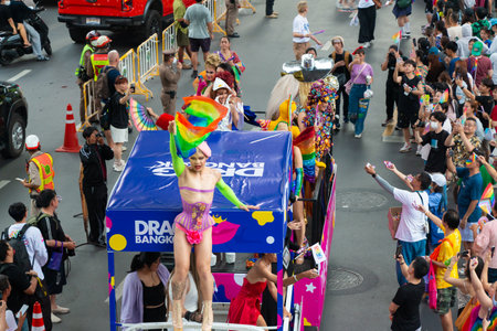 Bangkok, Thailand June 1 ,2024. LGBTQ+ parade in Bangkok Pride Festival 2024 Celebration Of Love, on...